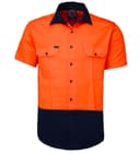 2 Tone open front short sleeve shirt